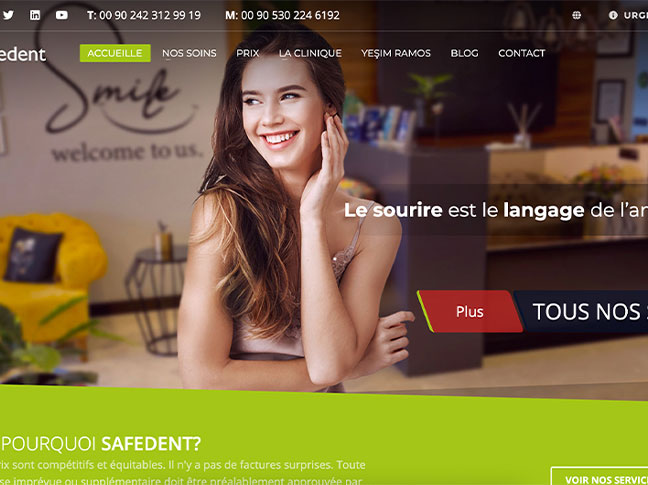 Safedent.net — diş hekimliği web sitesi, SMM, dijital pazarlama ve video, Tesla Kafa tarafından